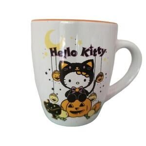 Hello Kitty Sanrio Halloween Coffee Tea Drink Mug 2023 White/Orange Inside